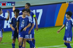 U17男足再丢一球，潘朝伟被断球，斋藤翔挑过秦子牛后打门得手